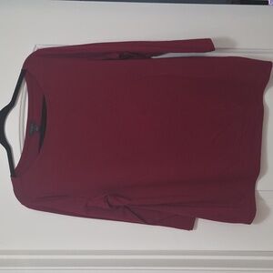 Ann Taylor Deep Red Long Sleeve Top